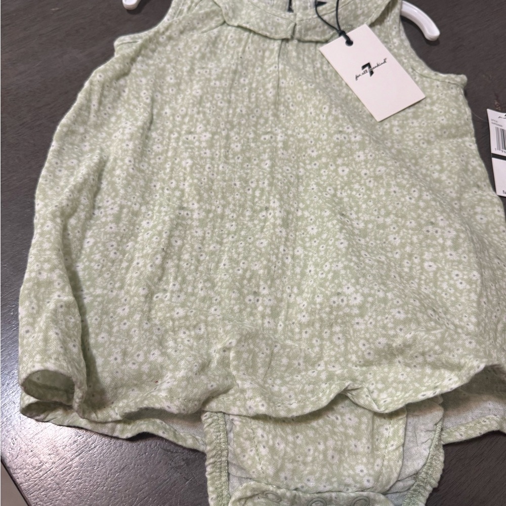 Green Floral Kids One Piece